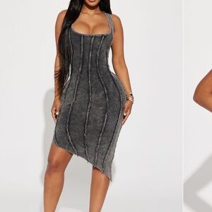 Grey midi dress size medium